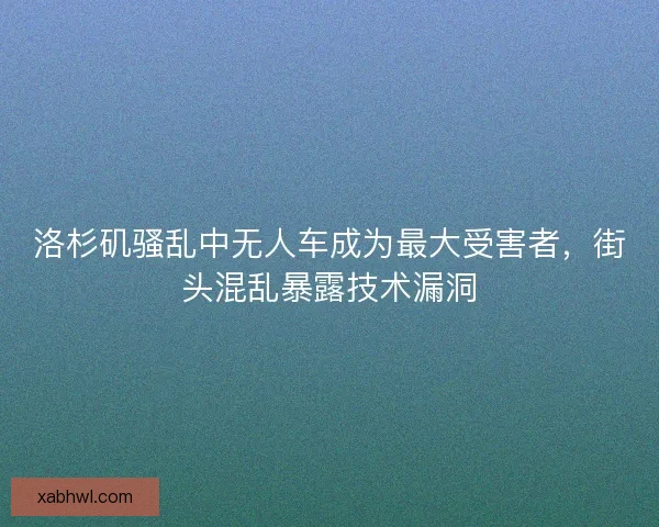洛杉矶骚乱中无人车成为最大受害者,街头混乱暴露技术漏洞 洛杉矶骚乱中无人车成为最大受害者,街头混乱暴露技术漏洞