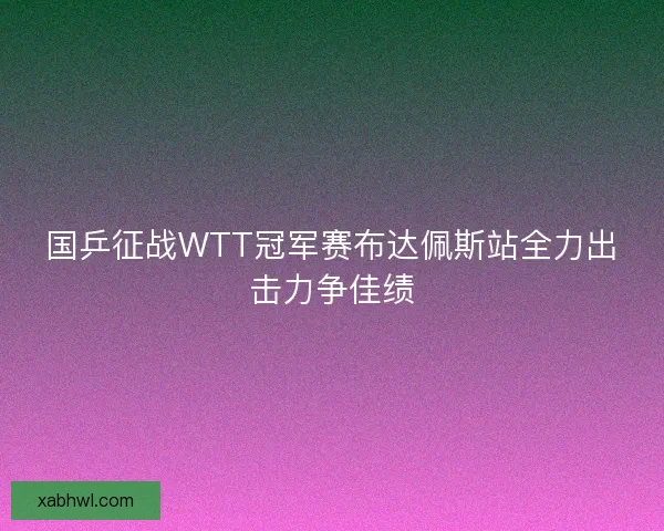 国乒征战WTT冠军赛布达佩斯站全力出击力争佳绩